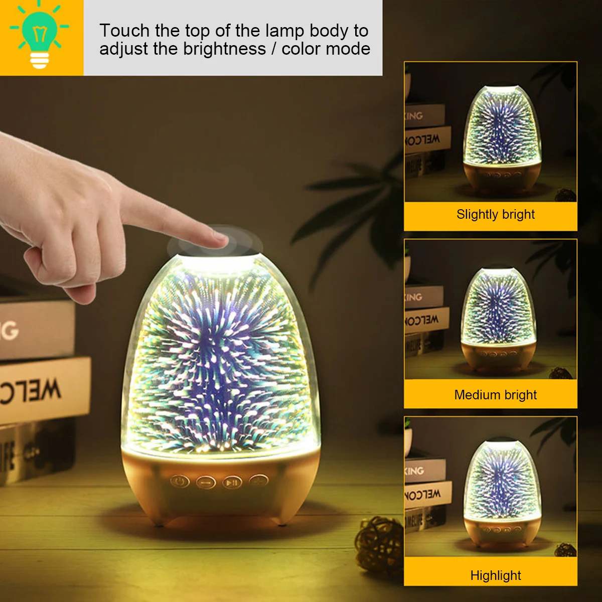 Беспроводной Bluetooth-динамик светодиодный сенсорный контроль многоцветный