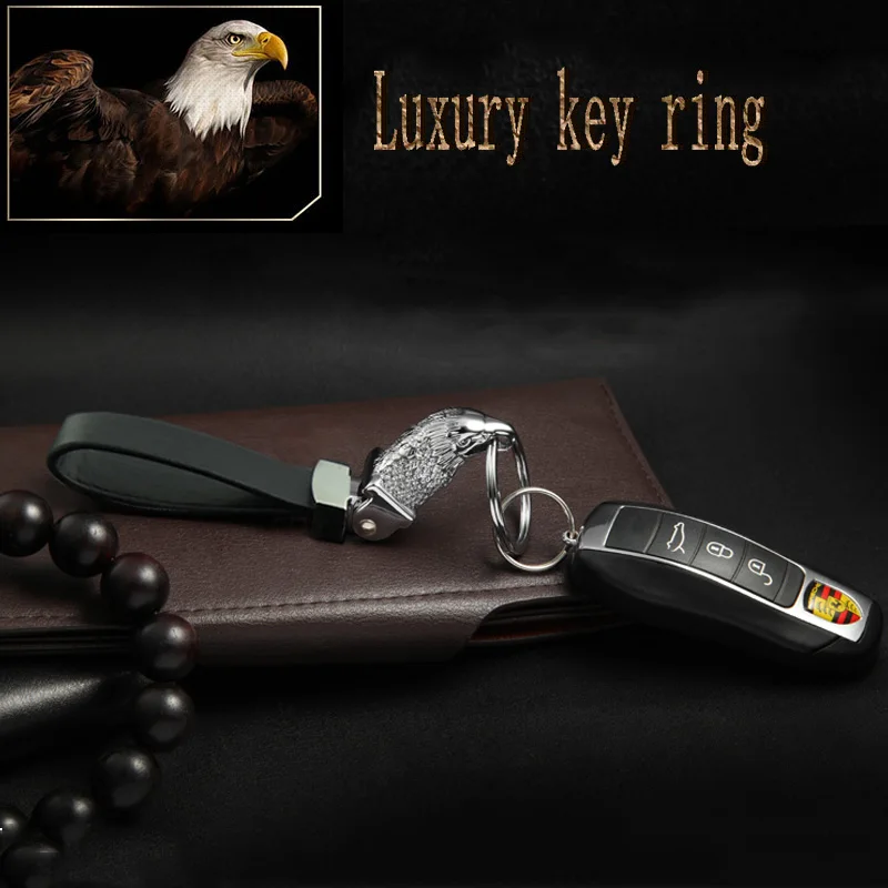 New Fahison 3D Eagle Goshawk Head And Car Logo Keychain Key Ring High Quality Holder Without | Автомобили и мотоциклы