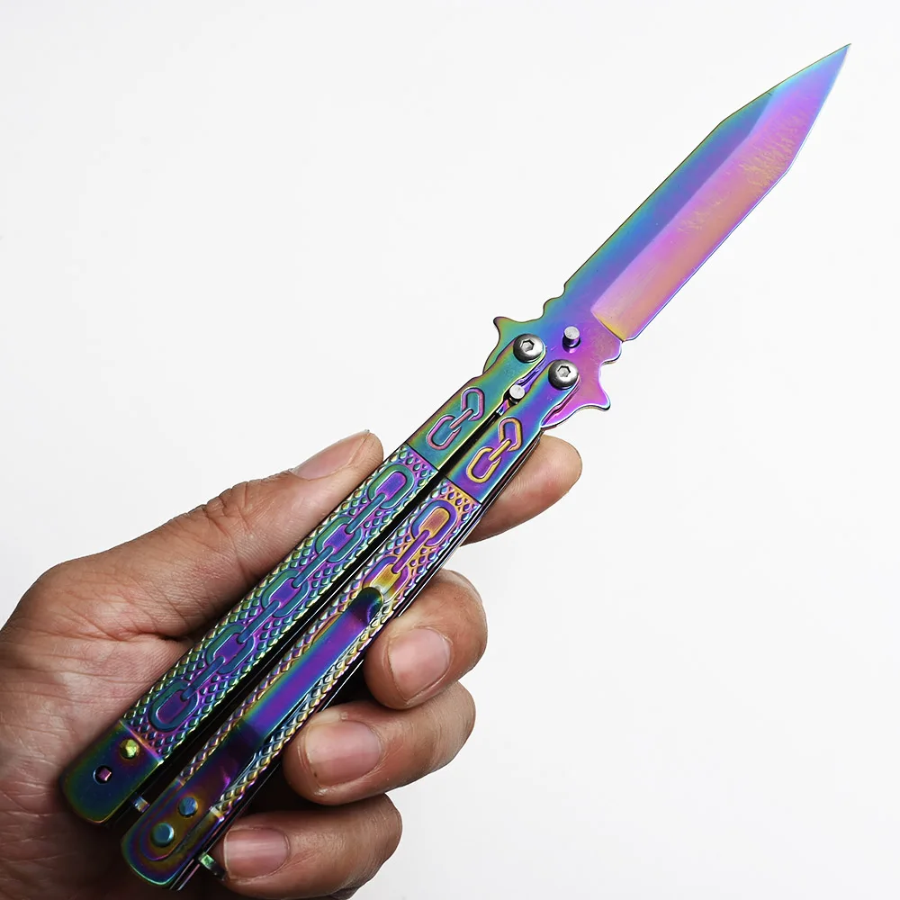 Балисонг нож бабочка тактическое снаряжение CS go неострые ножи Saty тренировочный