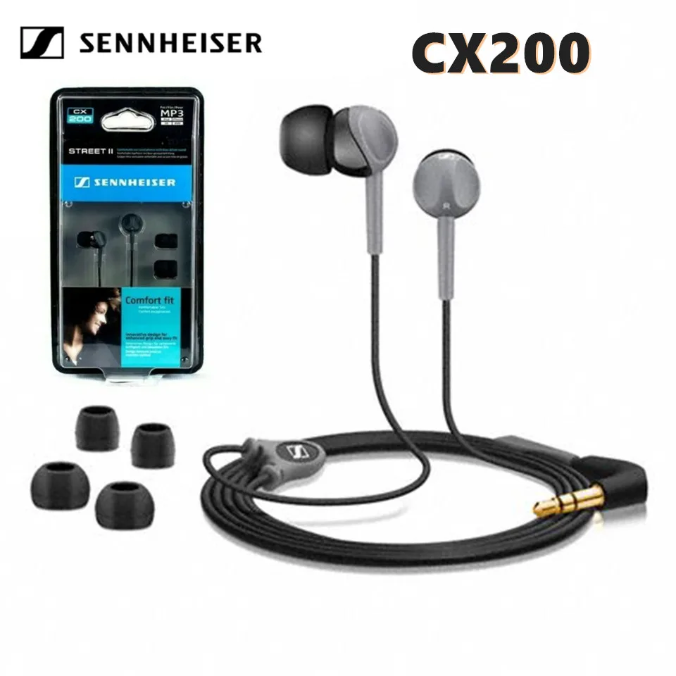 Оригинальные проводные наушники Sennheiser CX200 3 5 мм Спортивная стереогарнитура с