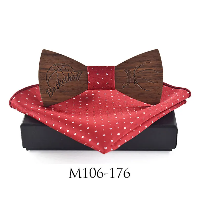 

2018 new adult business leisure party wooden bow tie suit scarf Bow Tie Suit basketball