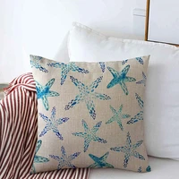 throw pillow case wave coral watercolor sea underwater lifecorals pattern starfish abstract watercolour design modern