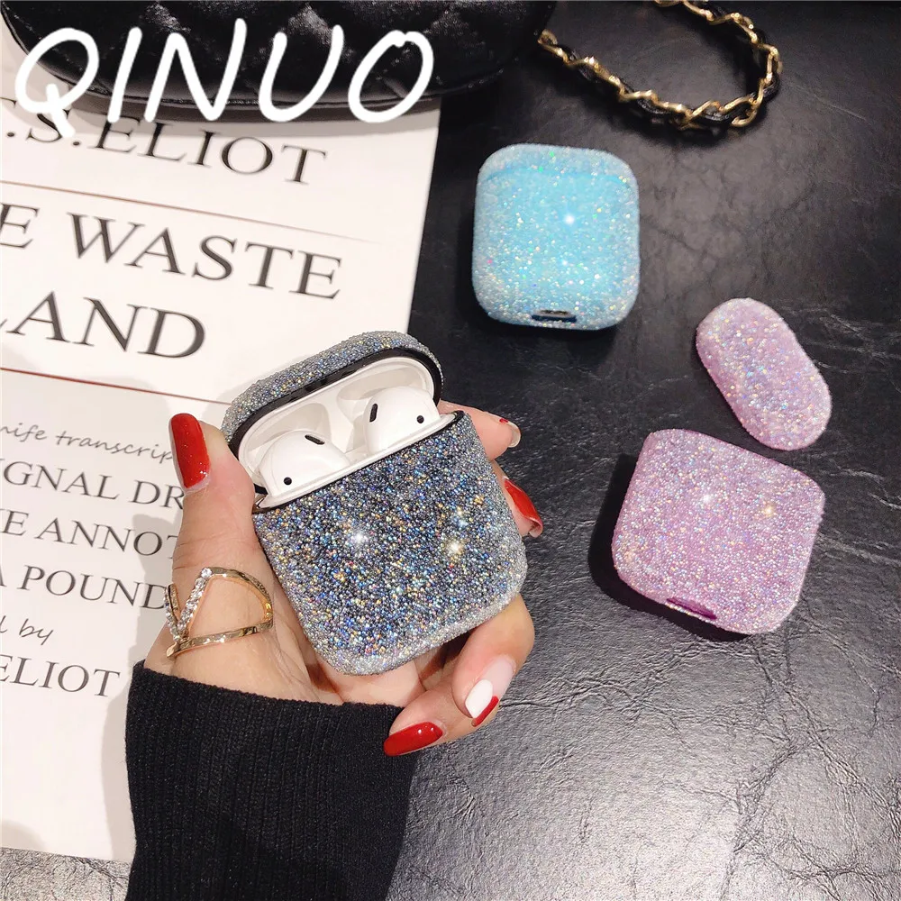 Роскошный чехол со стразами и блестками для Apple Airpods Модный Блестящий Футляр беспроводной Bluetooth чехол для наушников Coque