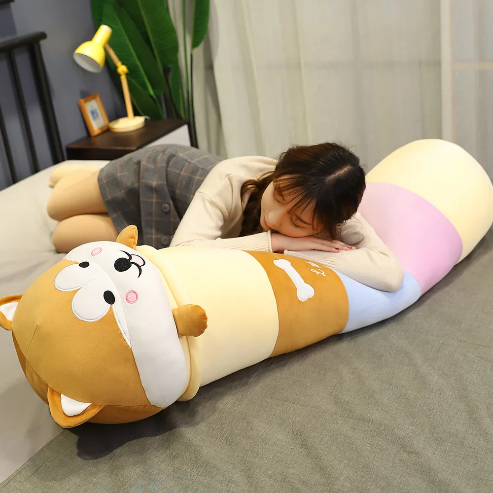 Comprar Peluches De Arcoíris Para Niños, Perro Shiba Inu De Gran Tamaño, 100CM, Regalo De Cumpleaños Y Navidad, 1 Unidad