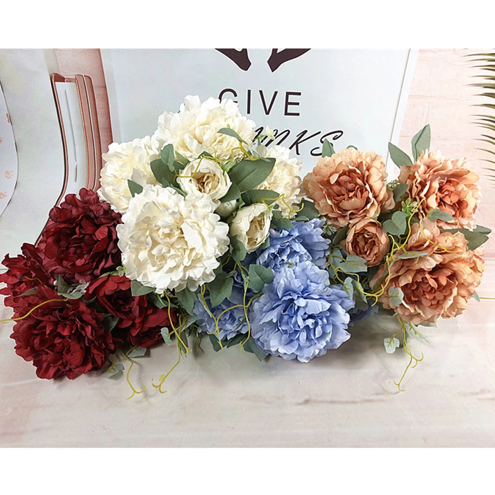 Европейский Стиль Цветочный Искусственный Пион Моделирование цветы украшения