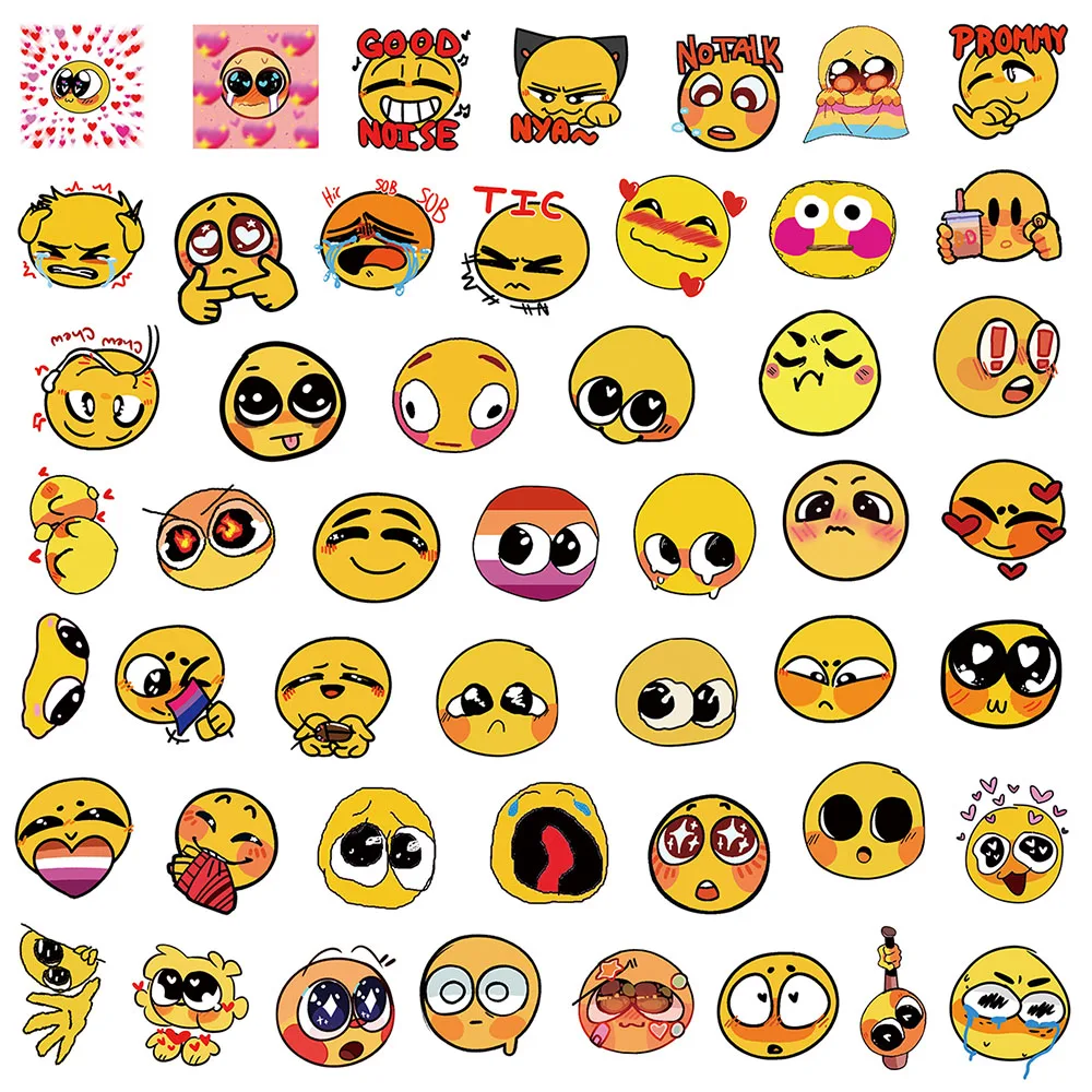 103050100pcs funny cute emoticon meme graffiti stickers laptop motorcycle guitar luggage phone waterproof sticker kids toy free global shipping
