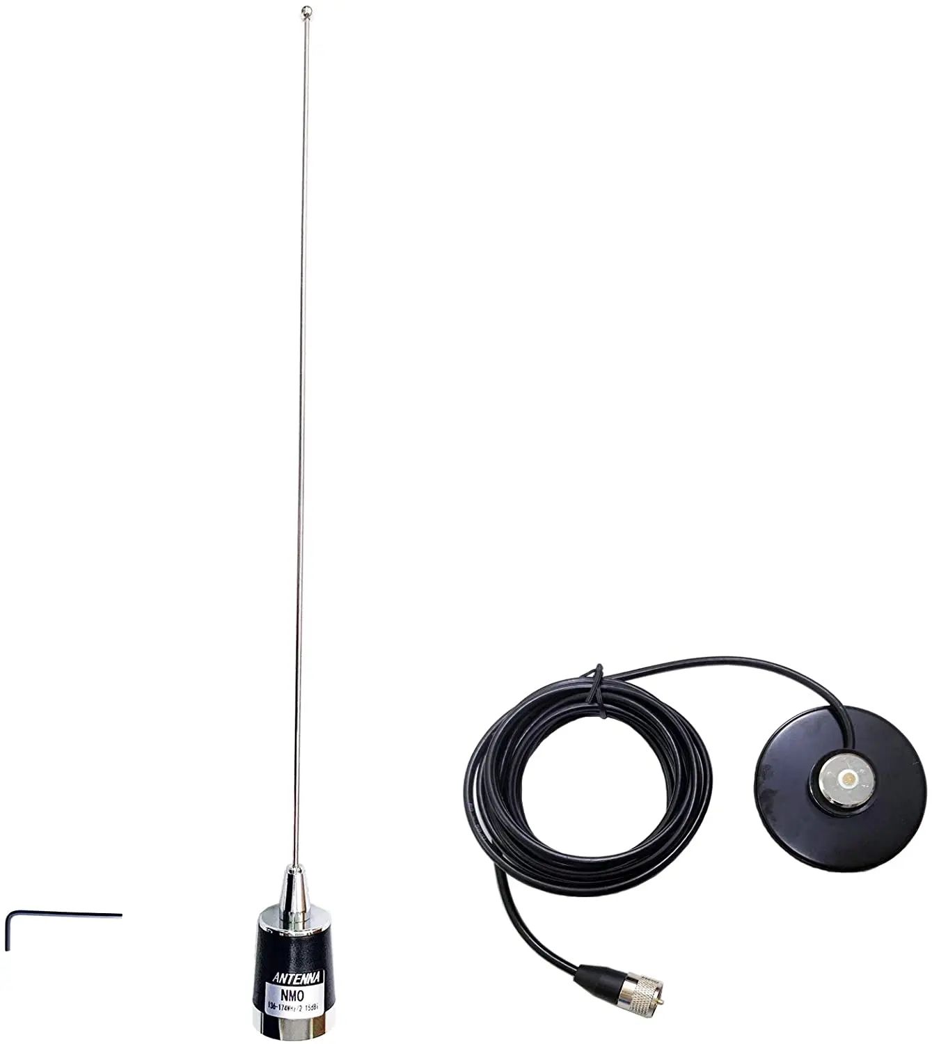 

NMO Mobile Radio Antenna VHF 136-174MHz, Universal NMO Magnetic Base Mount for Yaesu Kenwood HYT Vertex Icom Mobile Ham Radios