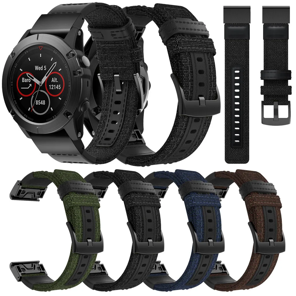 Ремешок нейлоновый для часов Garmin Fenix 5X/5X Plus/Fenix 3/3HR 260 мм 4 цвета | Электроника