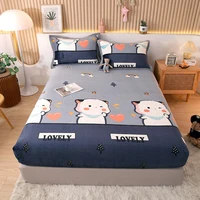 1pc fitted bed sheets on elastic cartoon car style soft plush bed covers singlequeen size couvre lit for winterno pillowcase