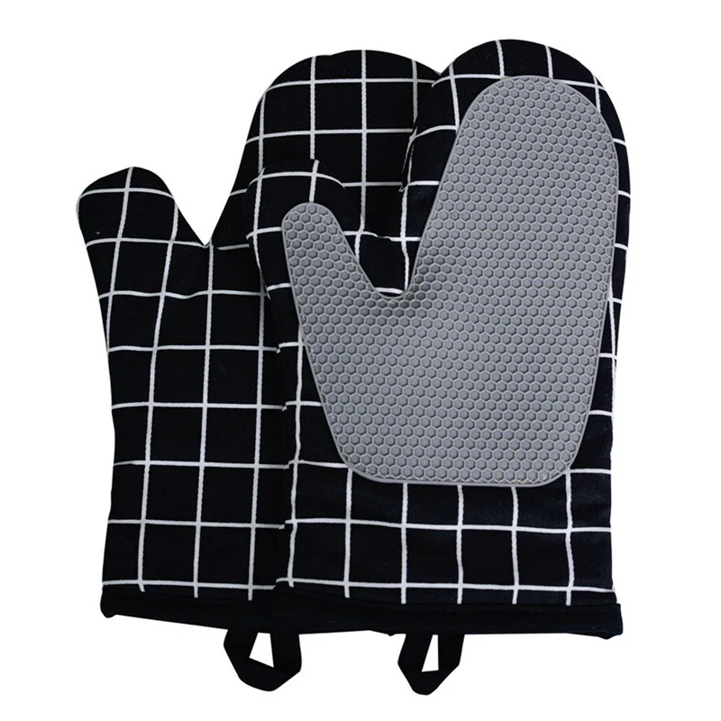 

Oven Gloves Square Splicing Silicone Heat-insulating Gloves Non-Slip Kitchen Oven Mitts for Cooking Baking Microwave Pizza