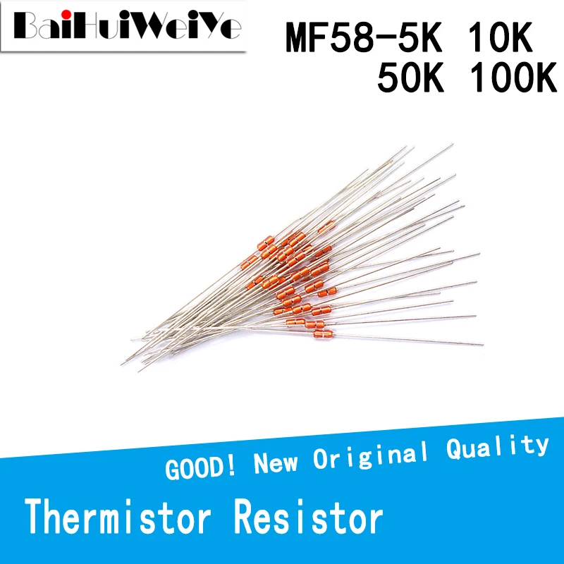 Терморезистор 20 шт./лот NTC MF58 3950 B 5% 5K 10K 50K 100K Ohm R стеклянный герметичный