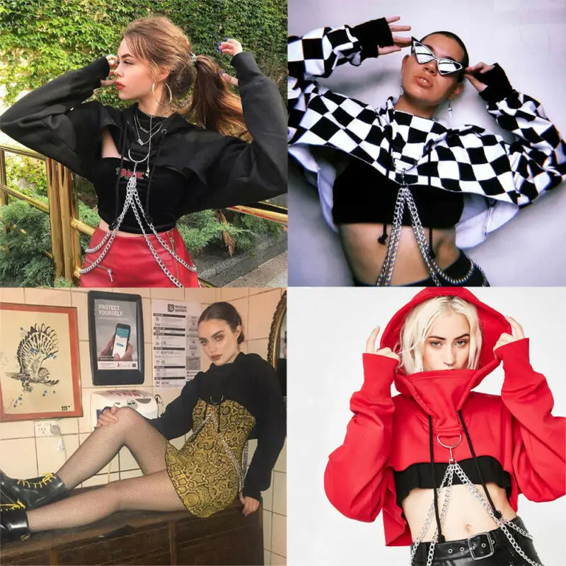 Сексуальная Женская толстовка с капюшоном и вырезом спереди худи укороченный