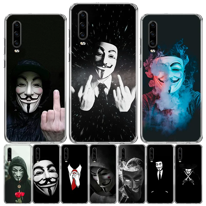 

Anonymous Phone Case For Huawei P50 Pro P40 P30 Lite P20 P10 Coque Mate 10 Lite 20 30 Pro 40 Cover Capa Shell