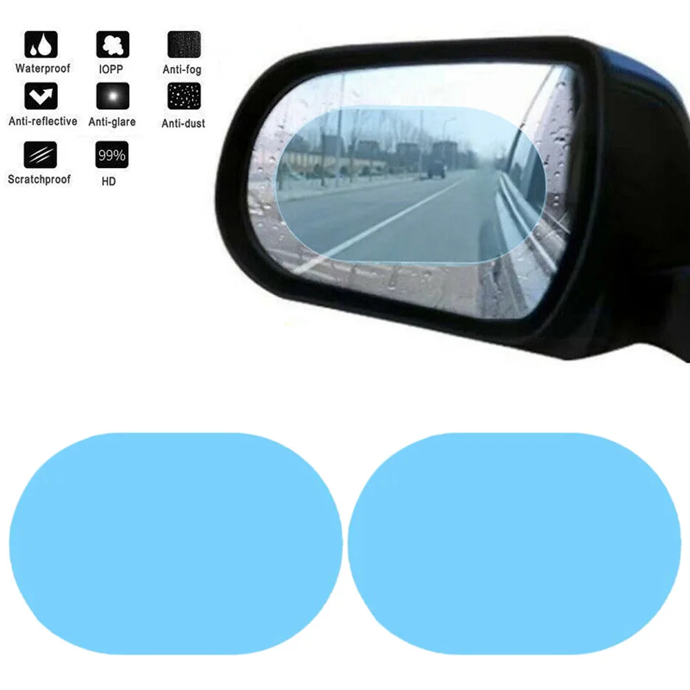 

2 Pcs Car Rainproof Clear Film Rearview Mirror Protective Anti Fog Waterproof Film Auto Sticker Accessories 100x145mm