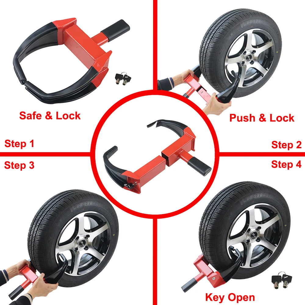 Замок зажим для колес защита от кражи мотоциклов прицепов лодок максимальная