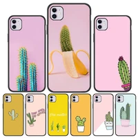 luxury plant cactus banana phone case for iphone 5 se 2020 6 6s 7 8 plus x xr xs 11 12 mini pro max fundas cover