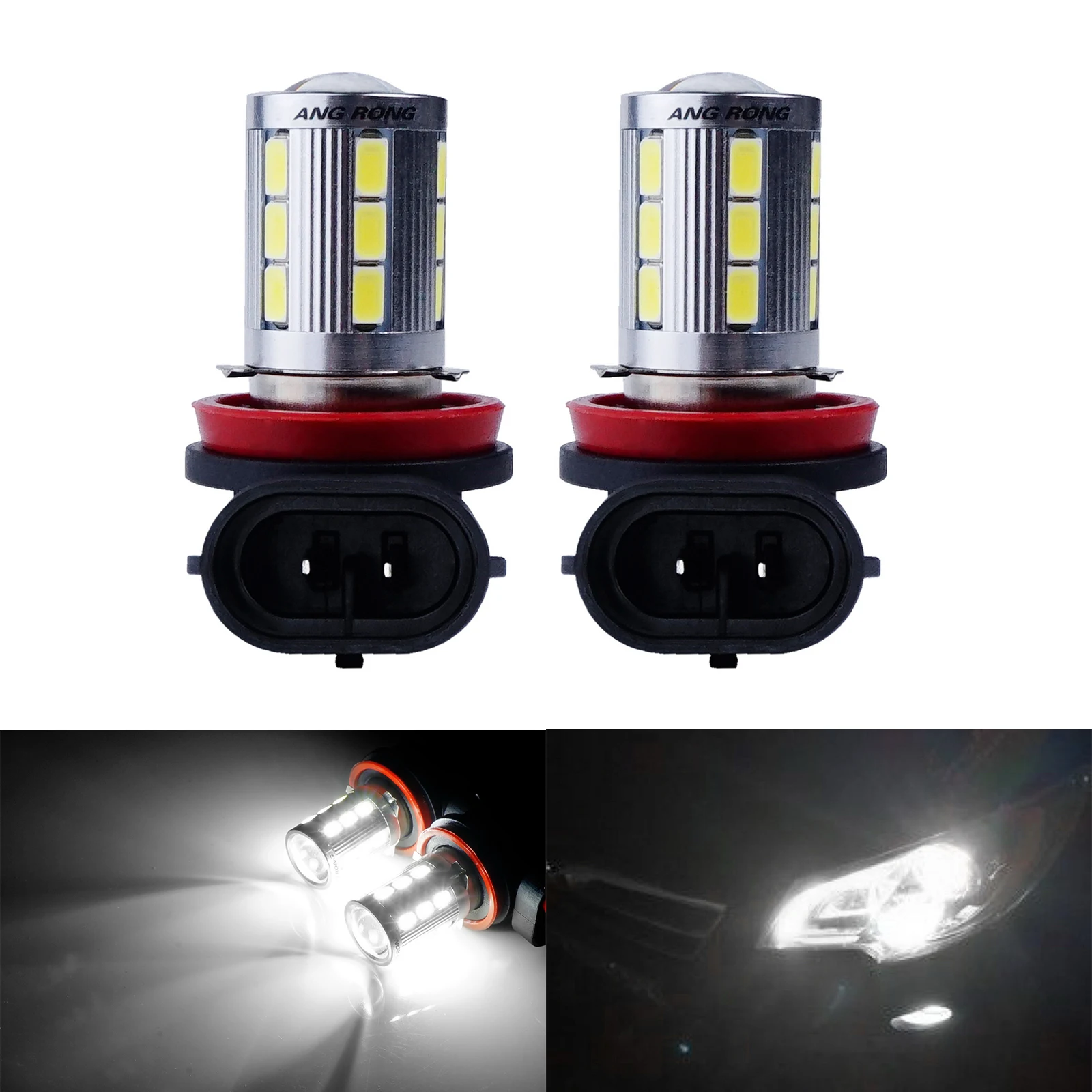 

ANGRONG 2x H8 H11 лампа 21 SMD Светодиодная противотуманная головка дневные ходовые огни белый