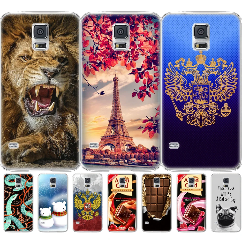 Силиконовый чехол для Samsung Galaxy S5 мягкий бампер из ТПУ телефона Neo i9600 SM G900F|Бамперы|