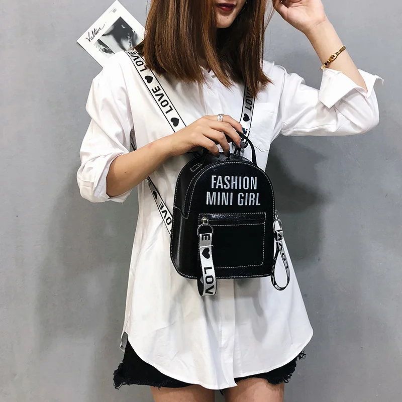 

Small PU Leather Backpack Women Mini Back pack Silver Bookbag School Bags for Teenage Girls Purse sac a dos Mochila