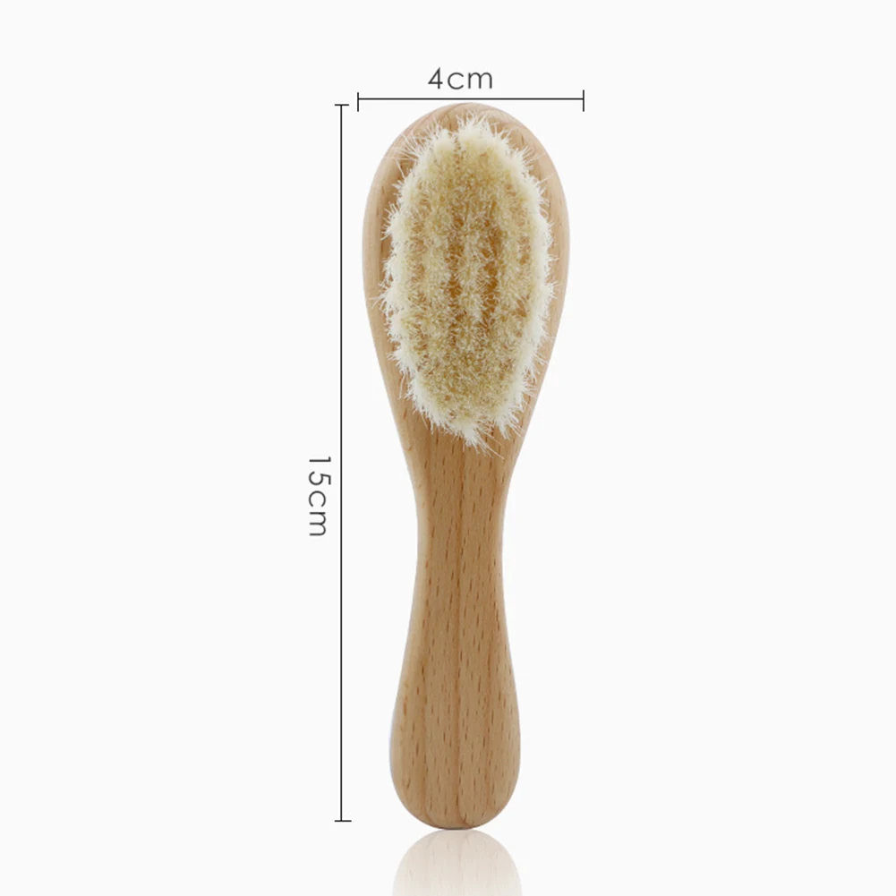 

Baby Care Pure Wool Hair Brush Wooden Comb Newborn Baby Hairbrush Infant Comb Head Massager Wooden Comb for Baby Boys Girls