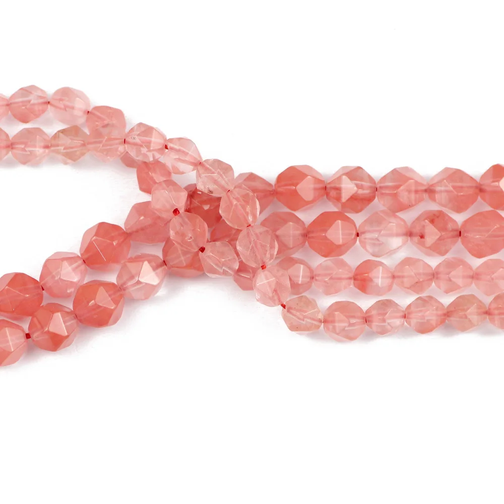 Бусины BTFBES из натурального арбуза и Красного камня граненые круглые бусины