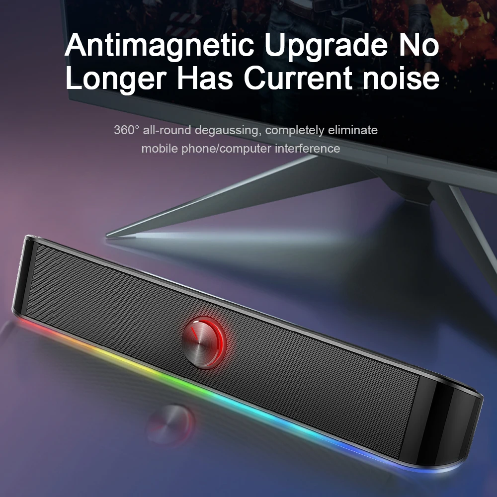 

Redragon Adiemus GS560 aux 3.5mm stereo surround music smart RGB speakers column sound bar for computer PC notebook loudspeakers