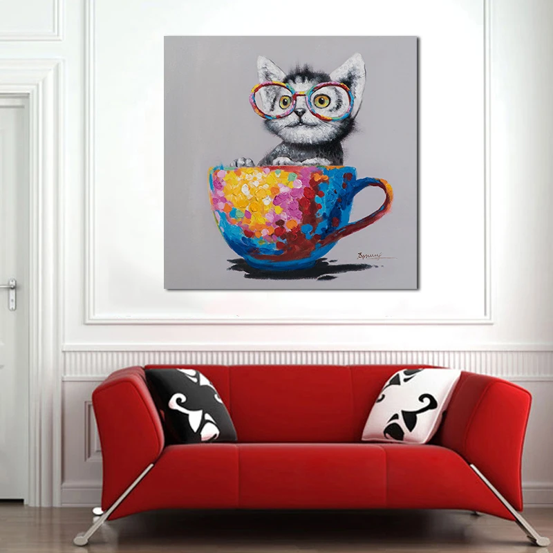 Абстрактная квадратная фотография JQHYART искусство на холсте|Рисование и