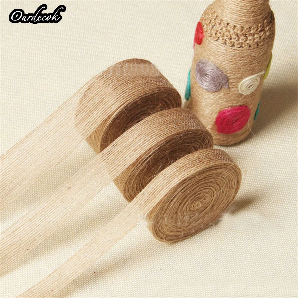 Натуральная джутовая лента из хессиана шириной 50 м 38 мм в деревенском стиле