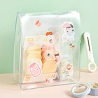 Прозрачная вместительная сумка для карандашей, чехол, водонепроницаемая портативная фотобумага, канцелярские принадлежности, Хранение Косметики, для школы и офиса