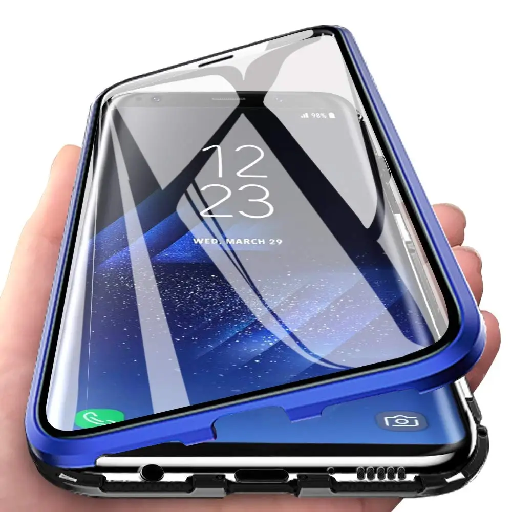 Задняя металлический магнитный чехол для samsung Galaxy S10 S9 S8 плюс A50 60 70 90 A30 A40 M20 M30 Note 8 9