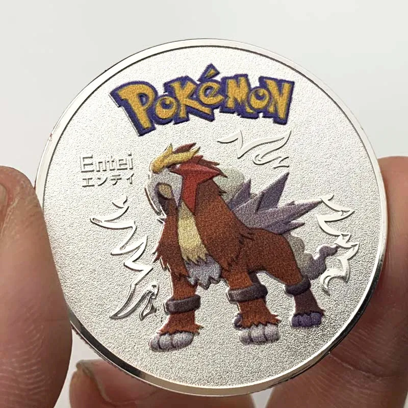 

Japanese Anime Pokemon Pikachu Venusaur Mewtwo Charizard Metal silver Game currency Toys Gift