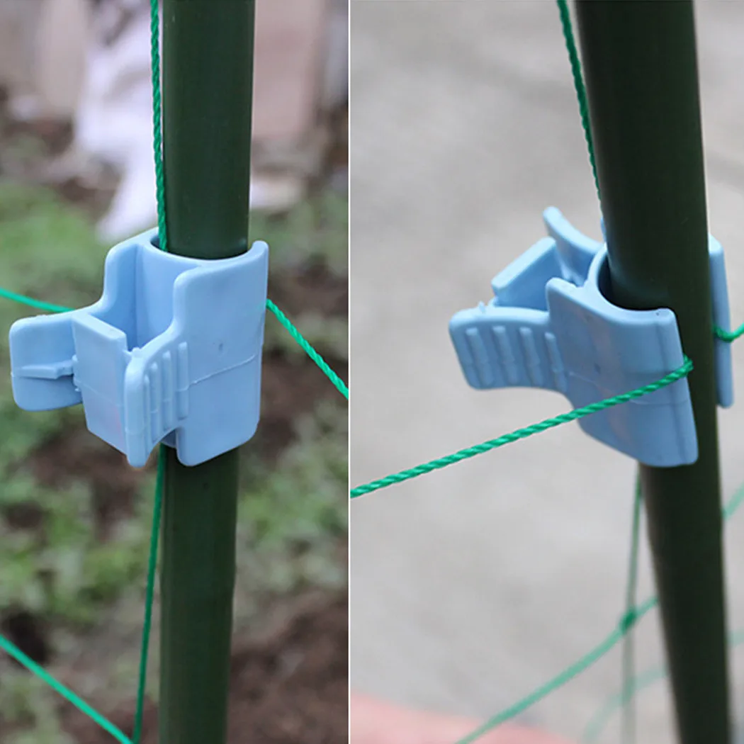 

10pc Greenhouse Clamp Climbing Vines Fixed Flower Frames Garden Net PE