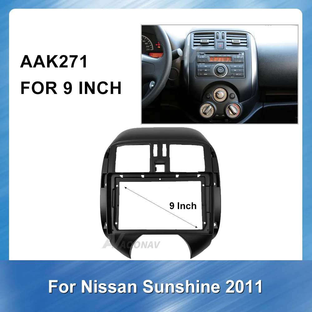 

9 Inch 2din Car Radio Multimedia fascia For Nissan Sunshine 2011 Fascia Audio Fitting Adaptor In-dash Panel Dvd Frame Kits