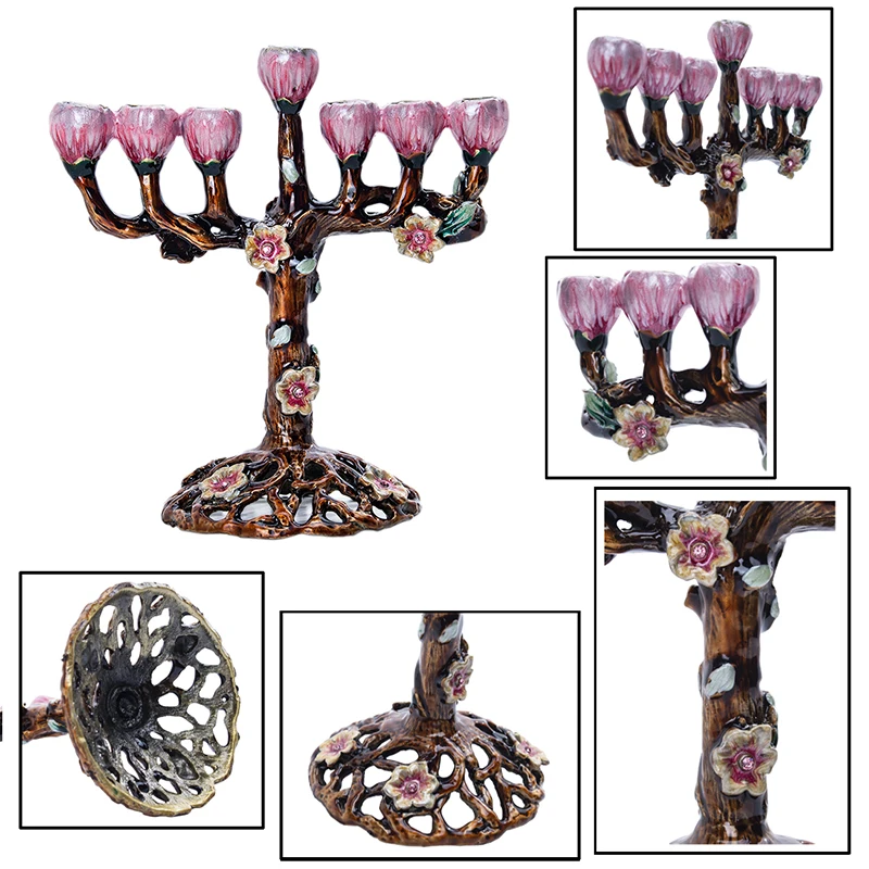 H& D 5 стилей Иудейская Менора Античная коллекция Hanukkah Menorah Статуэтка ручная роспись подсвечник держатель для дома вечерние украшения подарок
