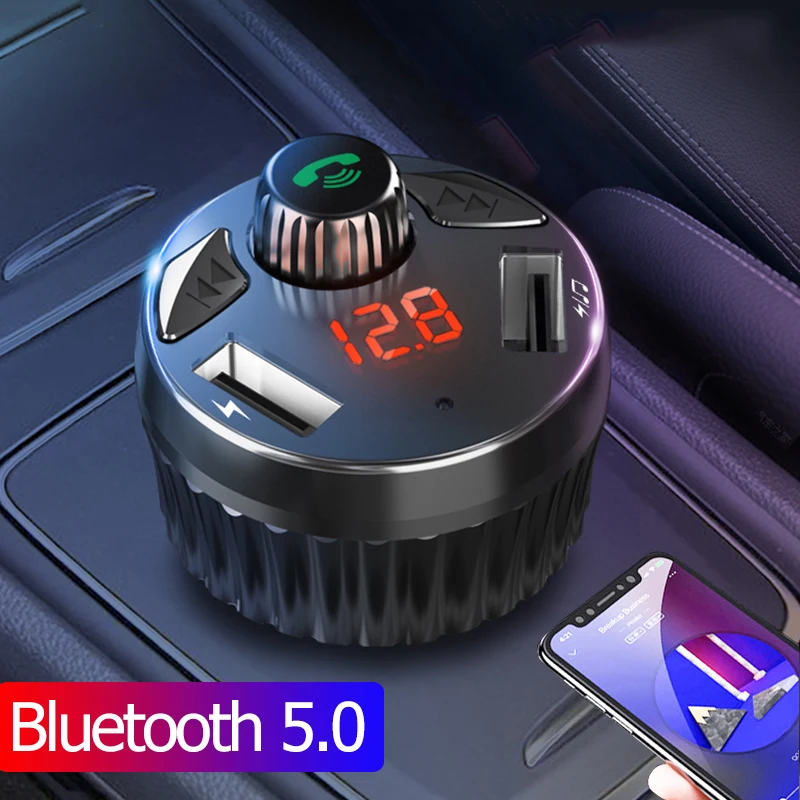 

Car Mp3 Player Bluetooth 5.0 FM Transmitter Support U Disk Music Play Modulator Car Dual USB Fast Charger Lossless Music Play
