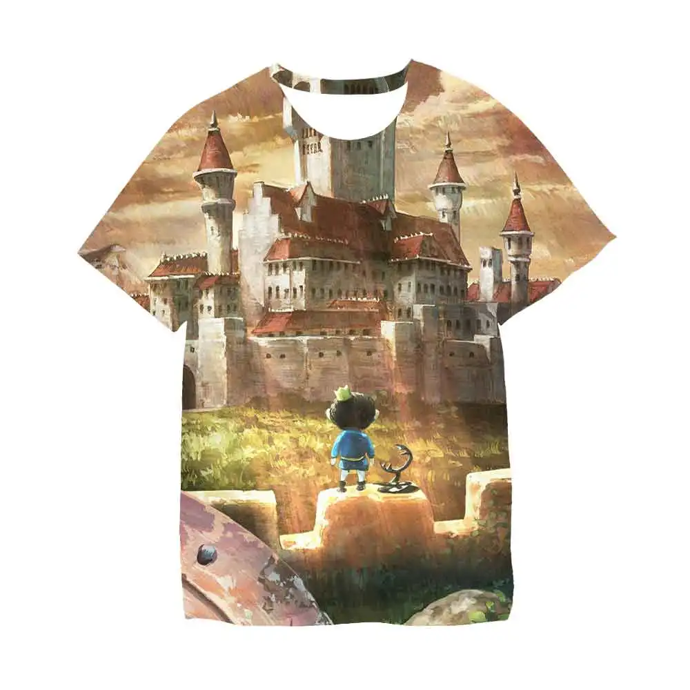 

Детские футболки с мультяшным аниме звание короля с 3D принтом, летняя футболка для девочек и мальчиков, детская одежда, модная футболка, топ...