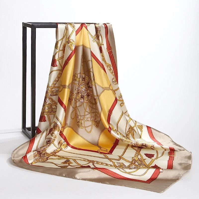 Квадратные шелковые шарфы для женщин 90*90 см атласная женская модель женский шарф