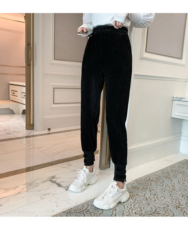 

2021 High Waist Pants Women Fashion Slim New Stretchy Skinny Broken Hole Pencil Pants Solid Streetwear Trousers Womens Spring