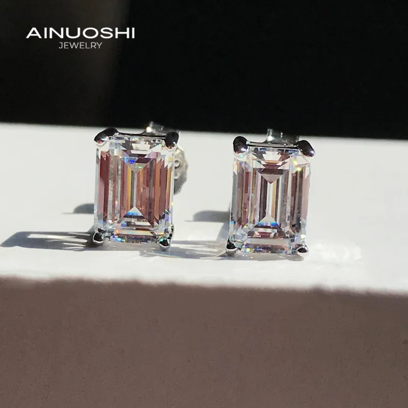 AINUOSHI 925 стерлингового серебра изумрудная огранка нескольких спецификациях Сона