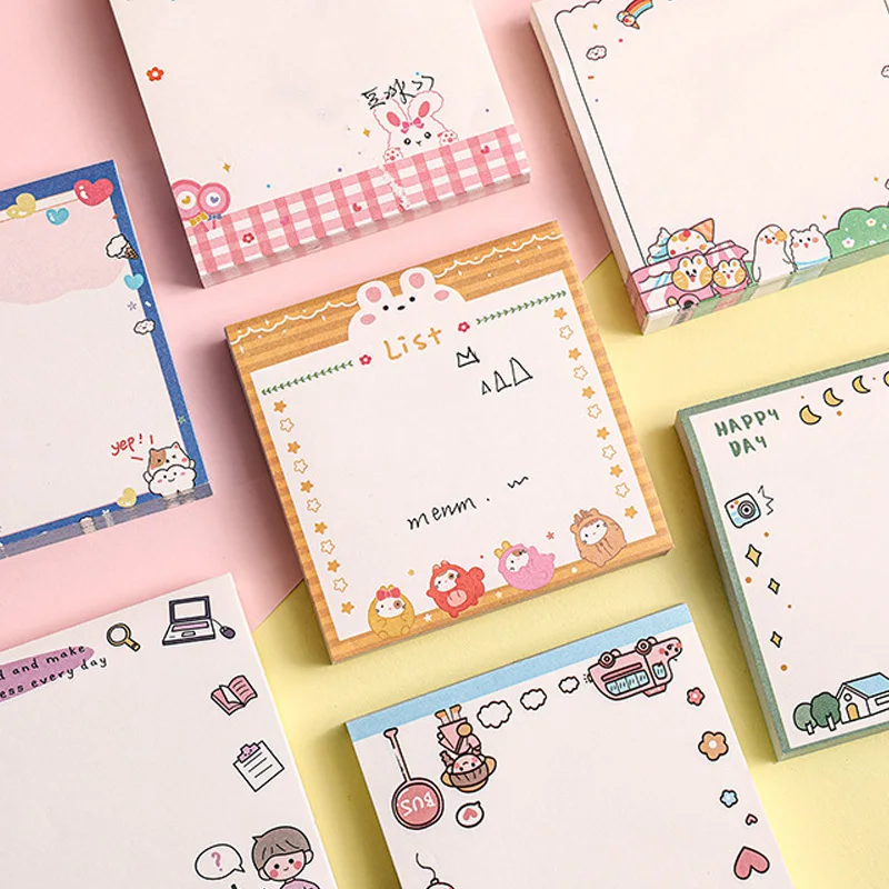 

1PCS Creative Cute Cartoon Animal Decoration Stickers Stationery Tearable Diary Handbook Sticky Note Students Gifts Office Sch