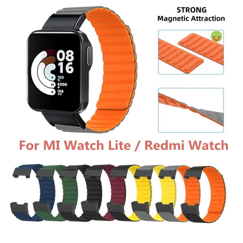 

Браслет для Redmi Watch/Mi Watch LITE, прочный, устойчивый к поту, регулируемый силикагелевый сменный ремешок для умных часов, магнитный ремешок P8DC
