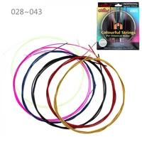 6pcslot colorful strings classical guitar strings 028 043 inch nylon coated copper alloy wound guitar string