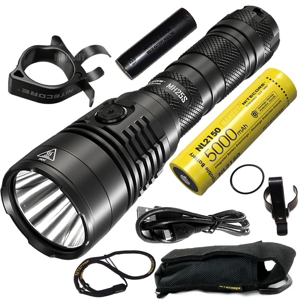 Купить Оригинальный перезаряжаемый фонарик NITECORE MH25S 1800 Люмен USB-C аккумулятор 5000 мАч + NTR10 тактическое кольцо профессиональный уличный Кемпинг Охот... Купить Оригинальный перезаряжаемый фонарик NITECORE MH25S 1800 Люмен USB-C аккумулятор 5000 мАч + NTR10 тактическое кольцо профессиональный уличный Кемпинг Охот...