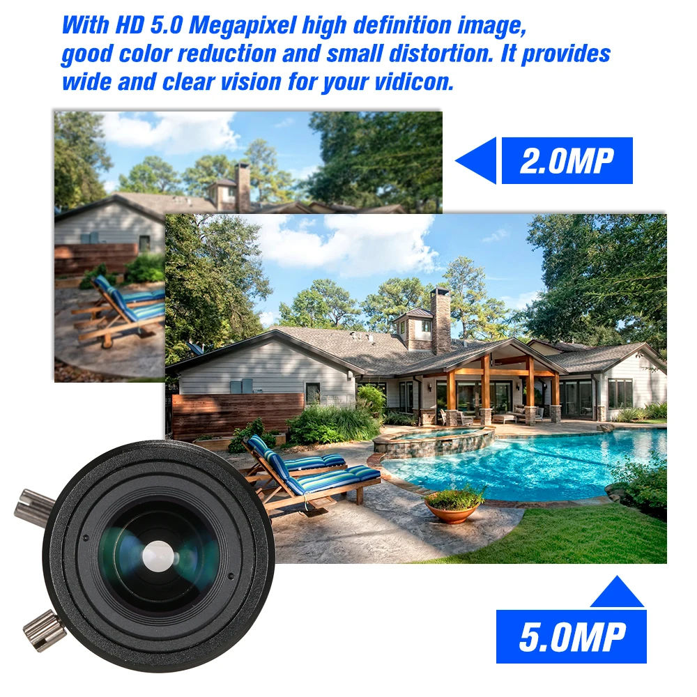 5.0MP с переменным фокусным расстоянием 6 22 мм HD IP камеры F1.6 M12 Mount объектив ручной