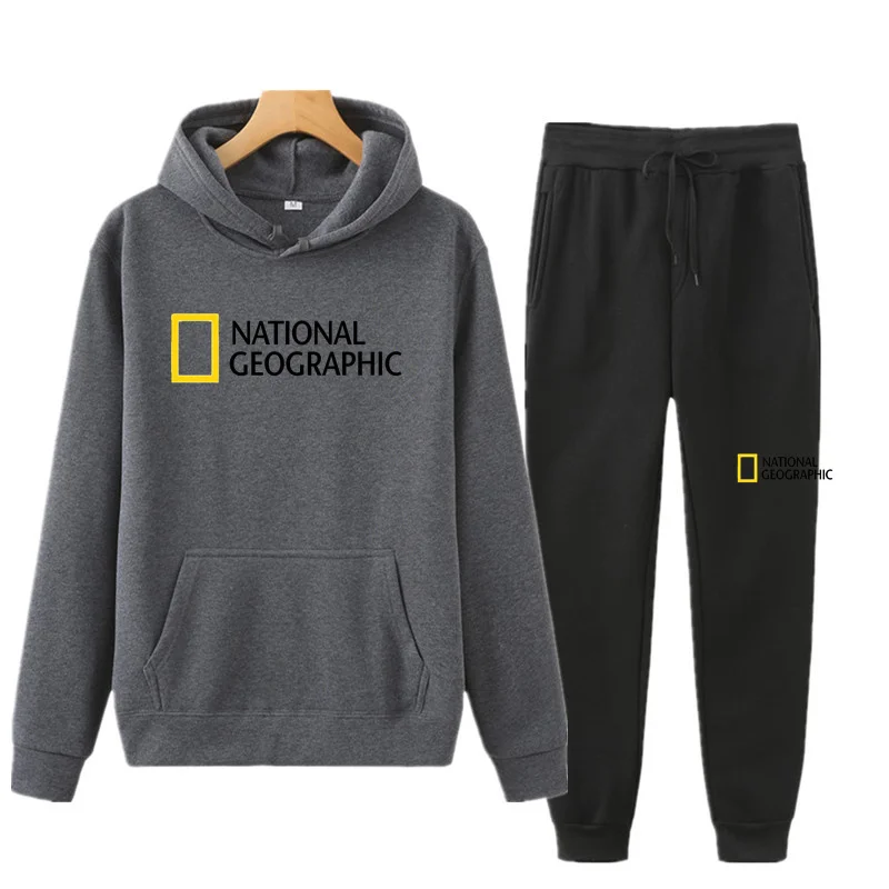 

Men's brand new casual autumn color sets hoodies + two-piece pants set of fashionable men's sportswear