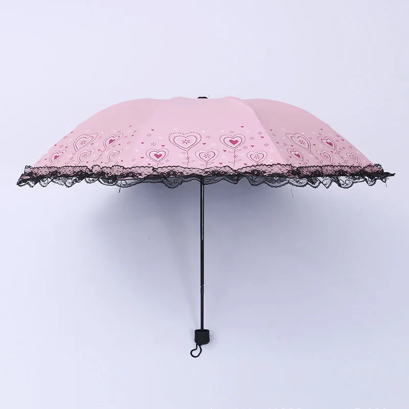 

New folding vinyl lace umbrella outdoor UV-proof clear umbrella creative umbrella parasol lace umbrella