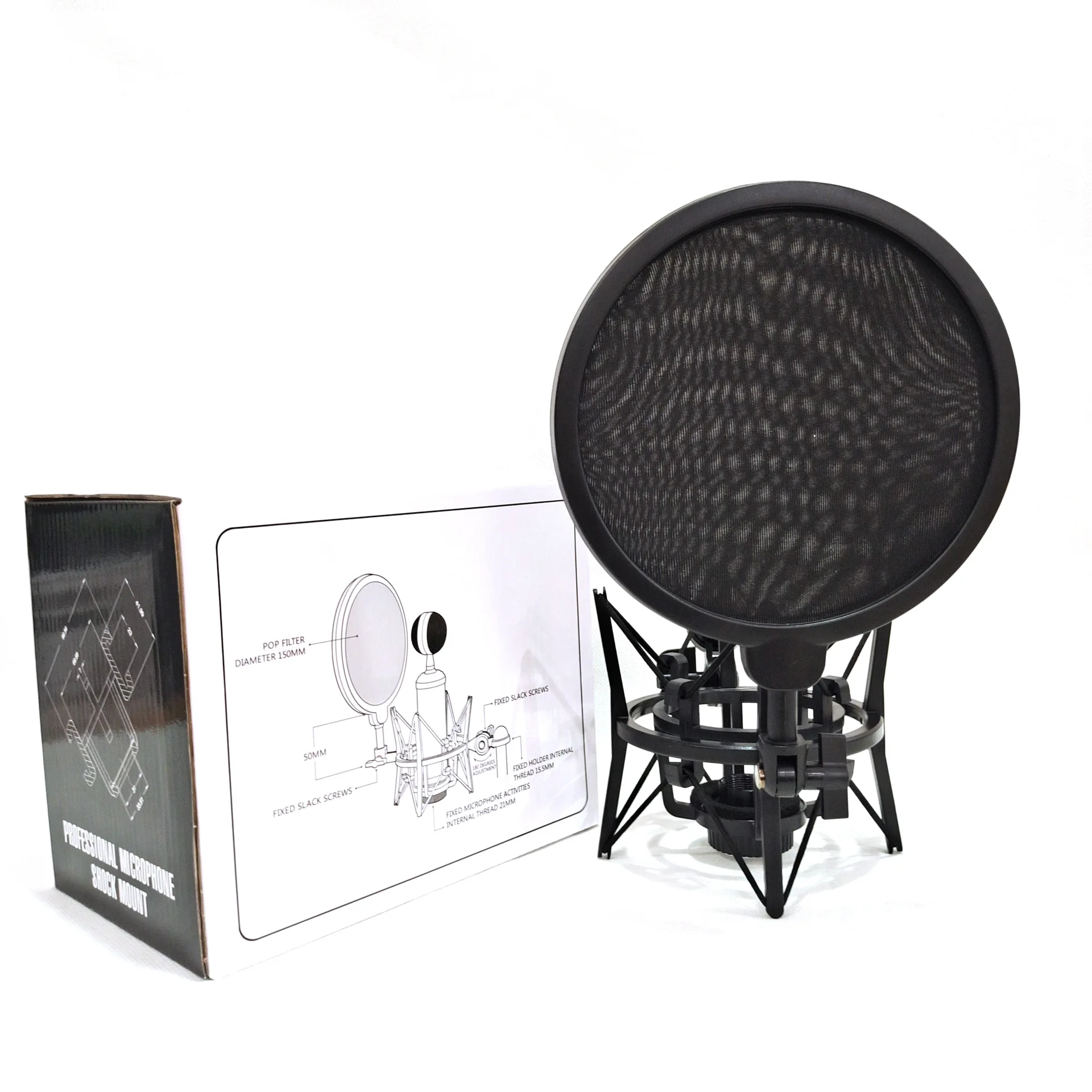 

Microphone shockproof bracket Condenser microphone blowout cover set Recording live K song shockproof frame accessories