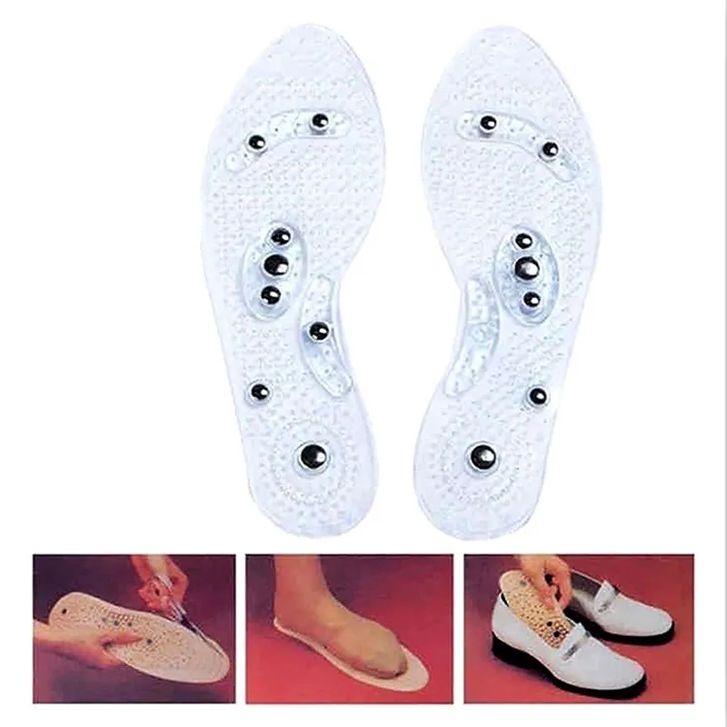 1 Pair Magnetic Therapy Silicone Insoles Transparent Weight Loss Slimming Insole Massage Foot Care Shoe Pad Wholesale |