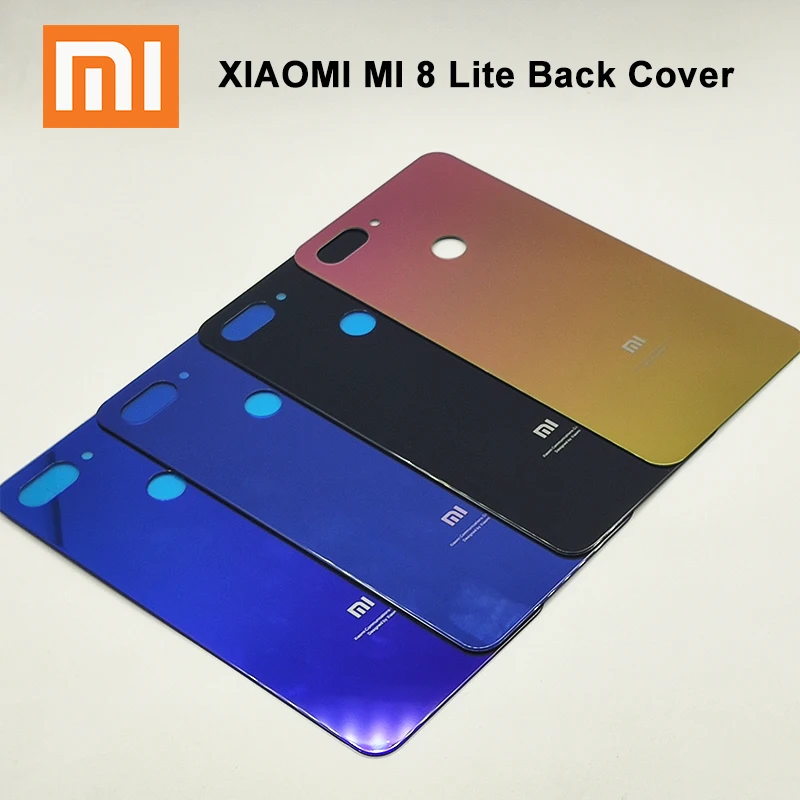 Задняя крышка батарейного отсека Xiaomi Mi 8 Lite закаленное стекло сменная Крышка