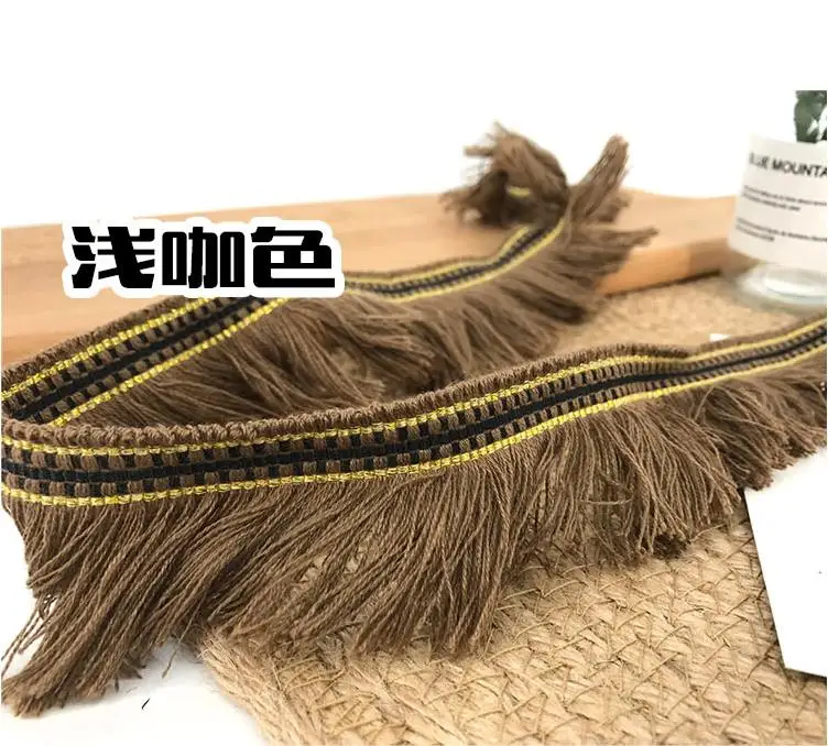 5Yards/Lot Gold Thread Ribbon Lace Trim Tassel Skirt Curtain Fringe Decoration Side Ethnic Wind Clothing Accessories 4.5CM Wide | Дом и сад